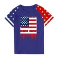 thumbnail image 4 of Ugoldhm Fourth of July Boys Short Sleeve T-Shirts Tees Color Block Summer Crew Neck Fashion Tops Kids Clothes Size 3-14, 4 of 4