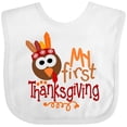 thumbnail image 3 of Inktastic My 1st Thanksgiving Cute Turkey with Feathers Boys or Girls Baby Bib, 3 of 4