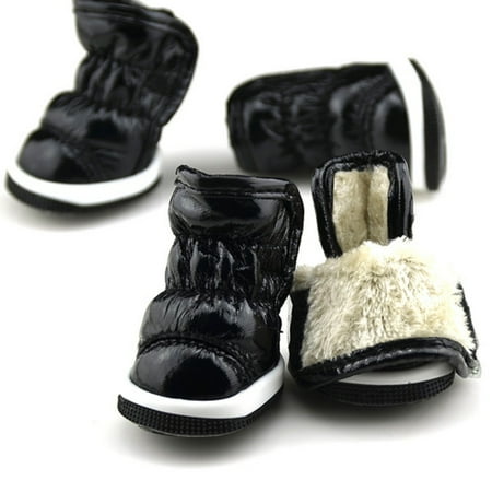 Winter Dog Boots for Dogs Waterproof Non-Slip Waterproof Dog Shoes for Outdoor for Medium to Large Dogs - Black M