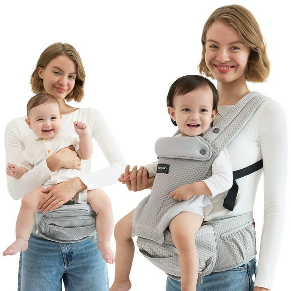 Momcozy Cangurera Portabebé Mochila 2 En 1 Con Asiento Bebé, Enfriamiento Canguro Bebé Transpirable