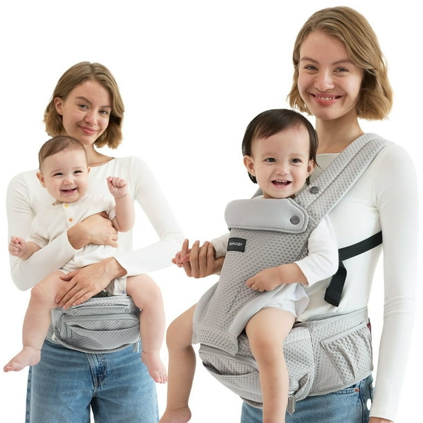 Momcozy Cangurera Portabebé Mochila 2 En 1 Con Asiento Bebé, Enfriamiento Canguro Bebé Transpirable