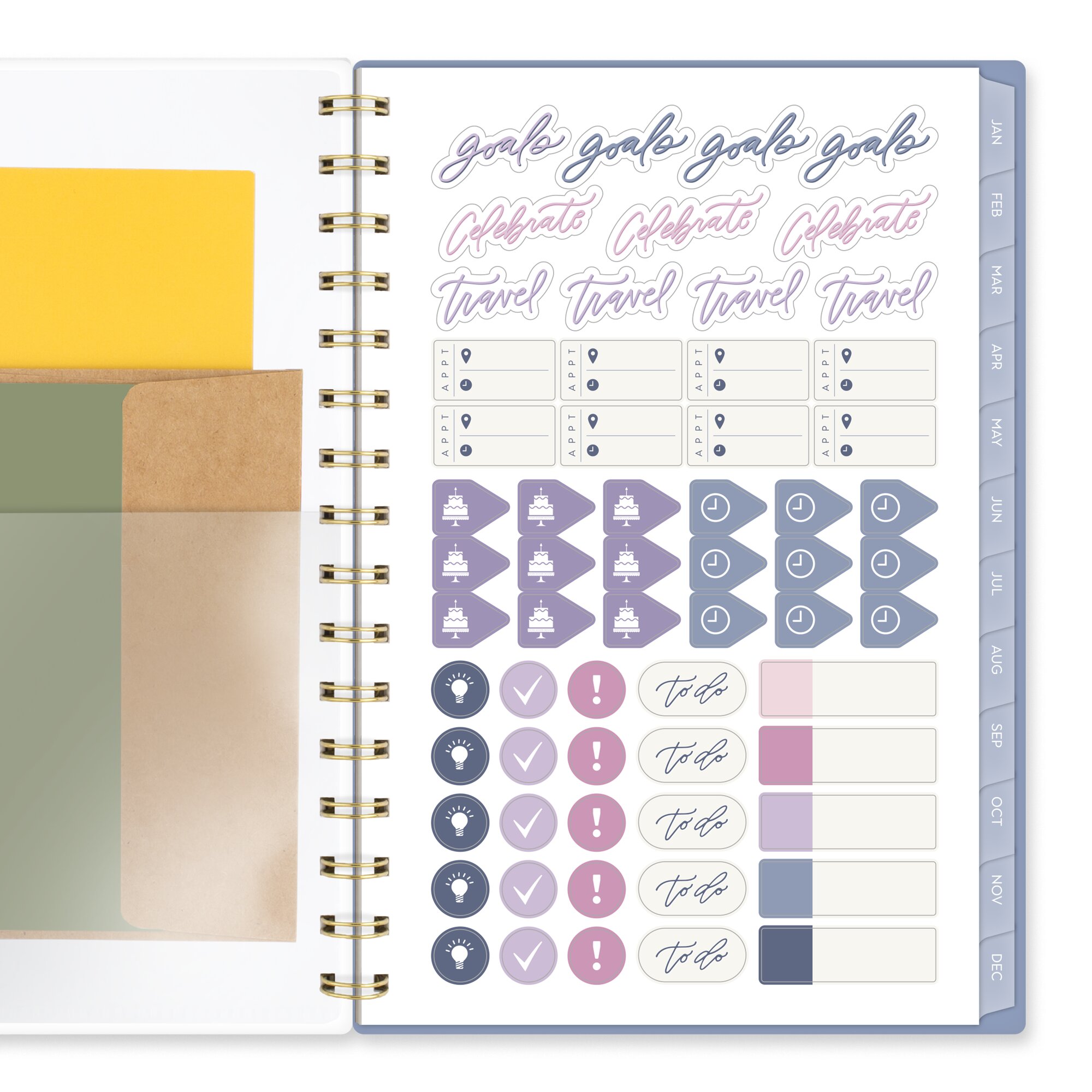Leah Bisch for Cambridge 2026 Weekly Monthly Planner Stripe Small 5 12 x 8 12 -