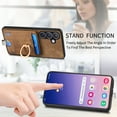 thumbnail image 5 of Allytechgroup for Samsung Galaxy S25+ 2 in 1 Detachable Wallet Case, Retro PU Leather Ring Kickstand Card Slots Case for Women Men, Strong Magnetic Shockproof Anti-Scratch Slim Case, Brown, 5 of 12