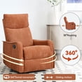thumbnail image 3 of SESSLIFE Massage Recliner Chair, Manual Reclining Chair with Swivel Rocking & Lumbar Heat, Timer Function, Modern Fabric Living Room Chair, Orange, 3 of 8