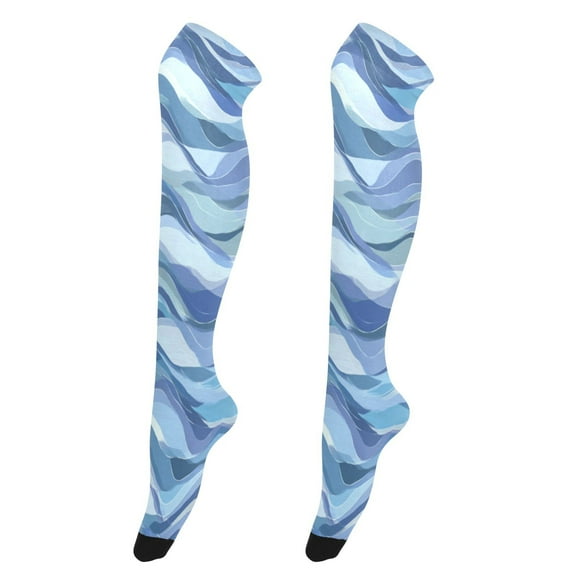 Sexy Thigh High Stockings - Silky Smooth & Stay-Up Design for Legs That Slay Lines in Shades Of Blue