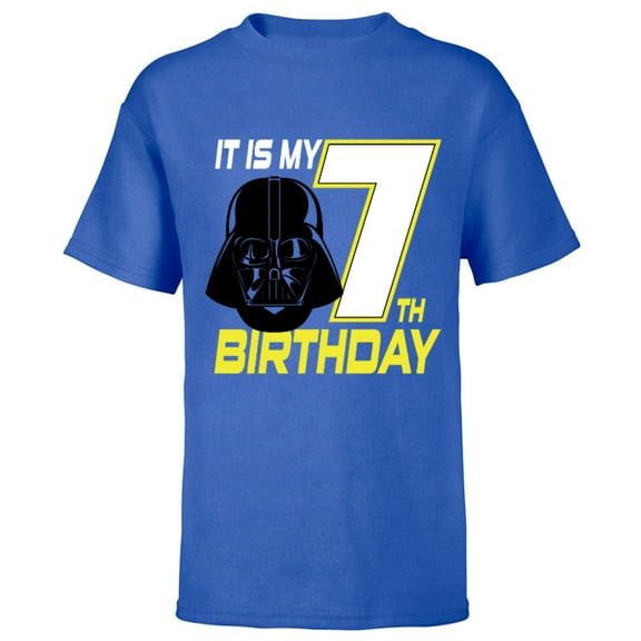 Star Wars Darth Vader 7th Birthday - Short Sleeve T-Shirt for Kids - Customized-Royal