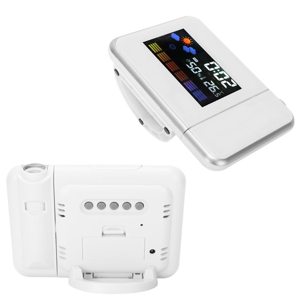 Reloj Despertador de Proyección Digital Reloj de Proyección con Higrómetro Pronóstico del Tiempo Pantalla LCD Termómetro para Interiores Y Exteriores Reloj de Carga USB ANGGREK Otros