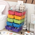 thumbnail image 5 of Gymax 10-Drawer Rolling Storage Cart Tools Scrapbook Paper Organizer on Wheels Rainbow, 5 of 10