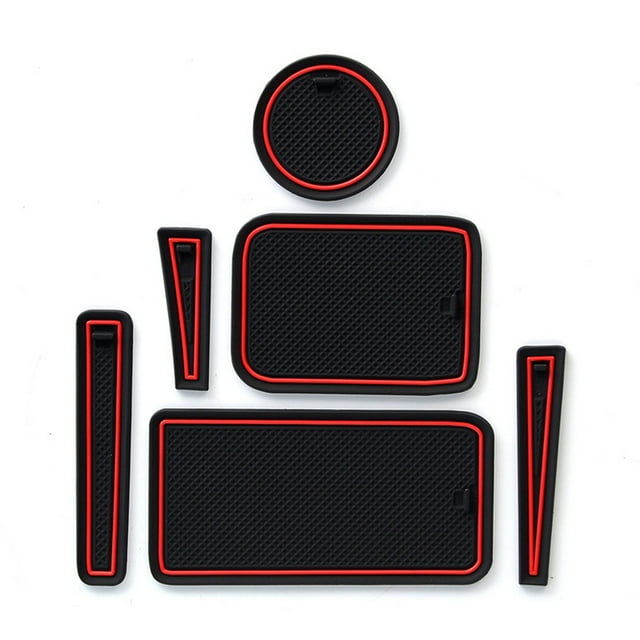 Riwesomey 6 unids/set de almohadillas de ranura para puerta de coche, portavasos para vehículo, cojines protectores, decoración, alfombrilla Automoción decorativa y accesorios Rojo Riwesomey VI018524-01