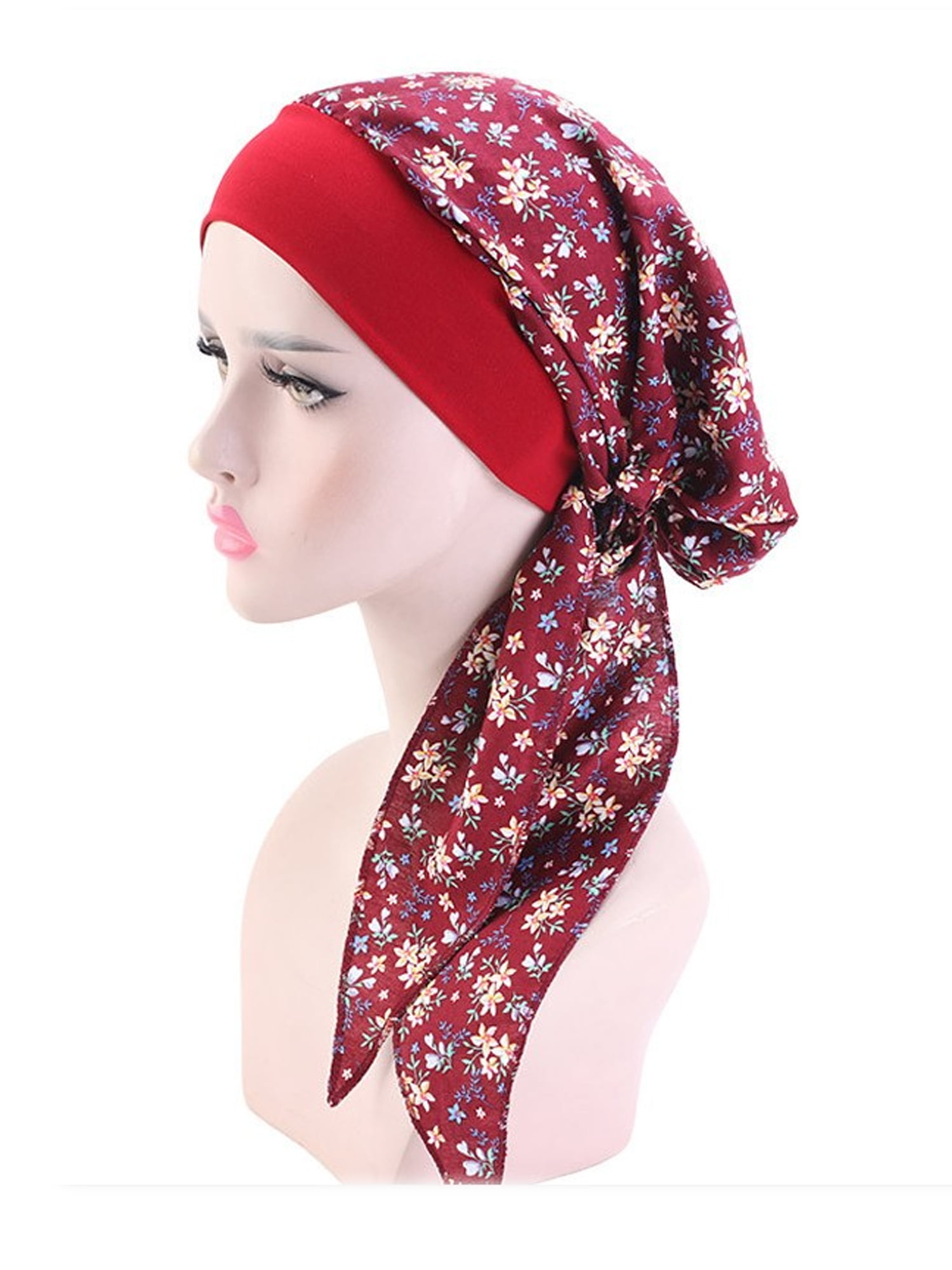 Women Turban Elastic Hat Cross Head Wrap Chemo Bandana Muslim Scarf Hijab Cap US