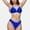 Blue, variant on Swim Women's Triangle Bikini Set with Adjustable Halter Top and High Cut Cheeky Bottoms - Small, Black