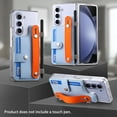 thumbnail image 6 of Decase Clear Phone Shell for Samsung Galaxy Z Fold 5 5G 2023 7.6 inch,Transparent Crystal Anti-Scratch Cover With Finger Wristband Kickstand & Wallet Card Slots & Pen Slot for Samsung Z Fold 5,Skyblue, 6 of 7