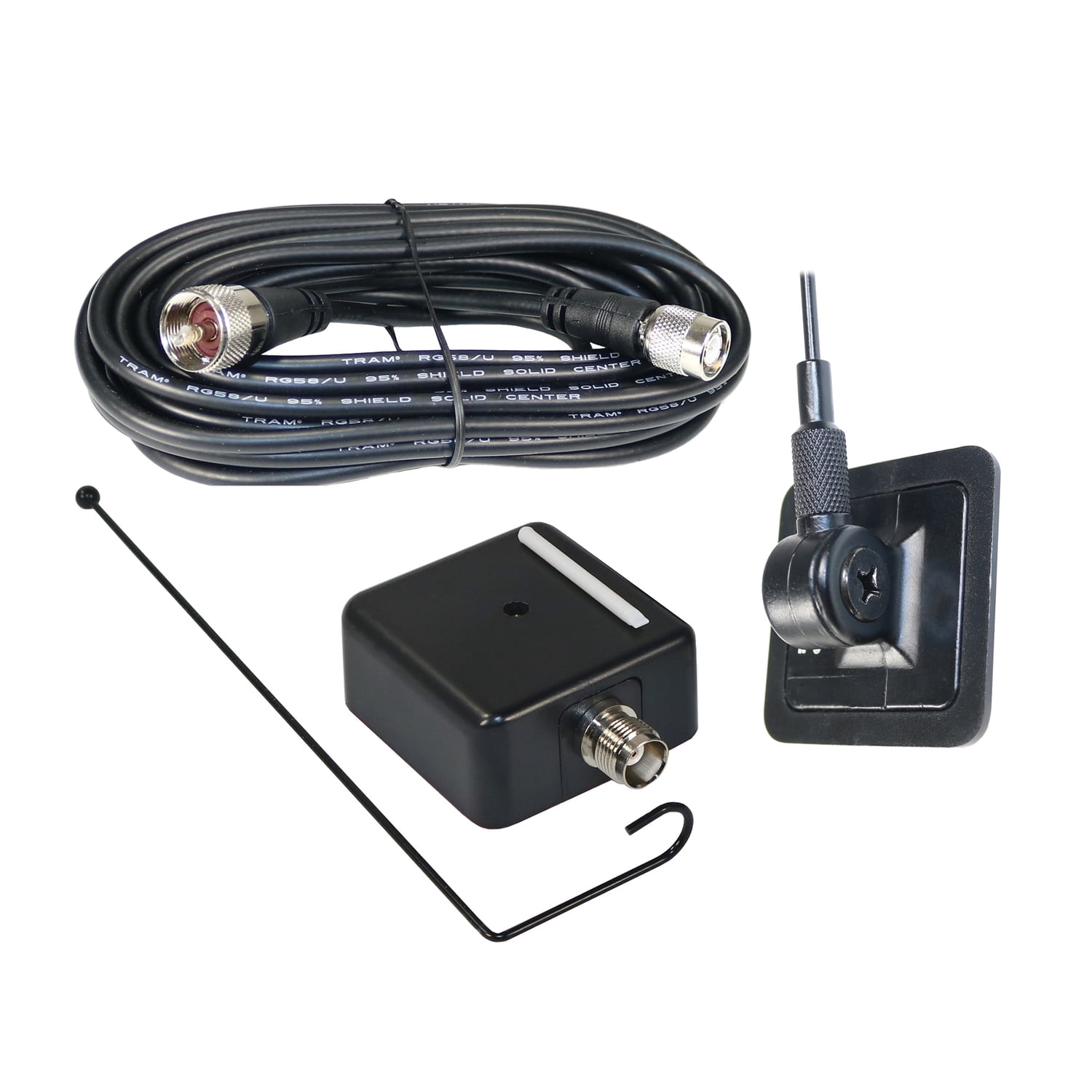 Tram 50-Watt Pretuned Dual-Band 150 MHz to 154 MHz VHF/450 MHz to 470 MHz UHF Amateur Radio Antenna Kit with Glass Mount and Cable