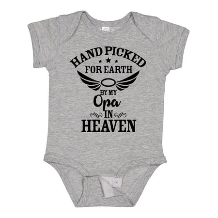 

Inktastic Handpicked for Earth by My Opa in Heaven with Angel Wings Gift Baby Boy or Baby Girl Bodysuit
