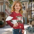thumbnail image 3 of DISNIMO Christmas Cow Printed Girls Long Sleeve Shirts Lace Up Pullover Tops Casual Crew Neck Tee Shirts Fall Winter Blouse Shirts for 5-12 Years Old Girls, 3 of 8
