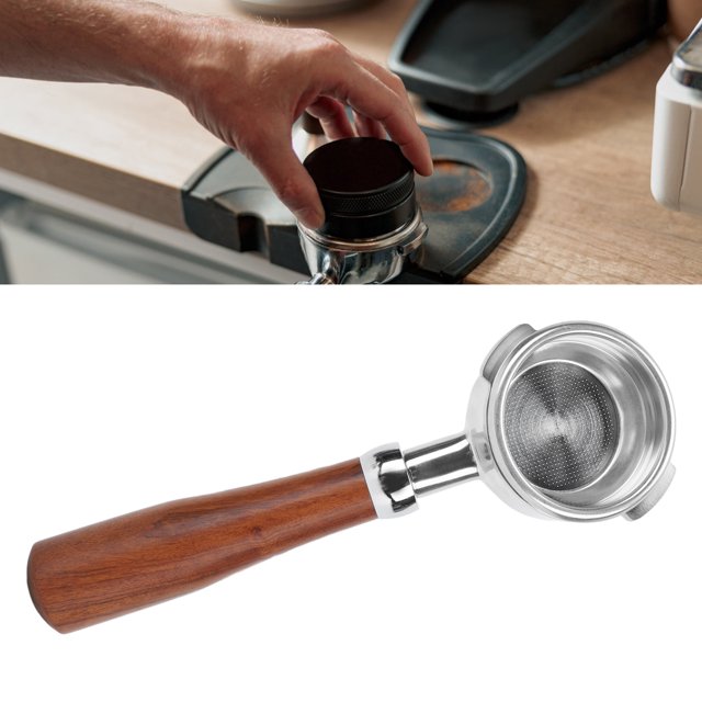 Durable 58mm Bottomless Portafilter With Stainless Steel Handle Oblique Ear Filter, Replacement Part For Coffee Machines Achieve Perfect Extraction And Enjoy Rich Flavors