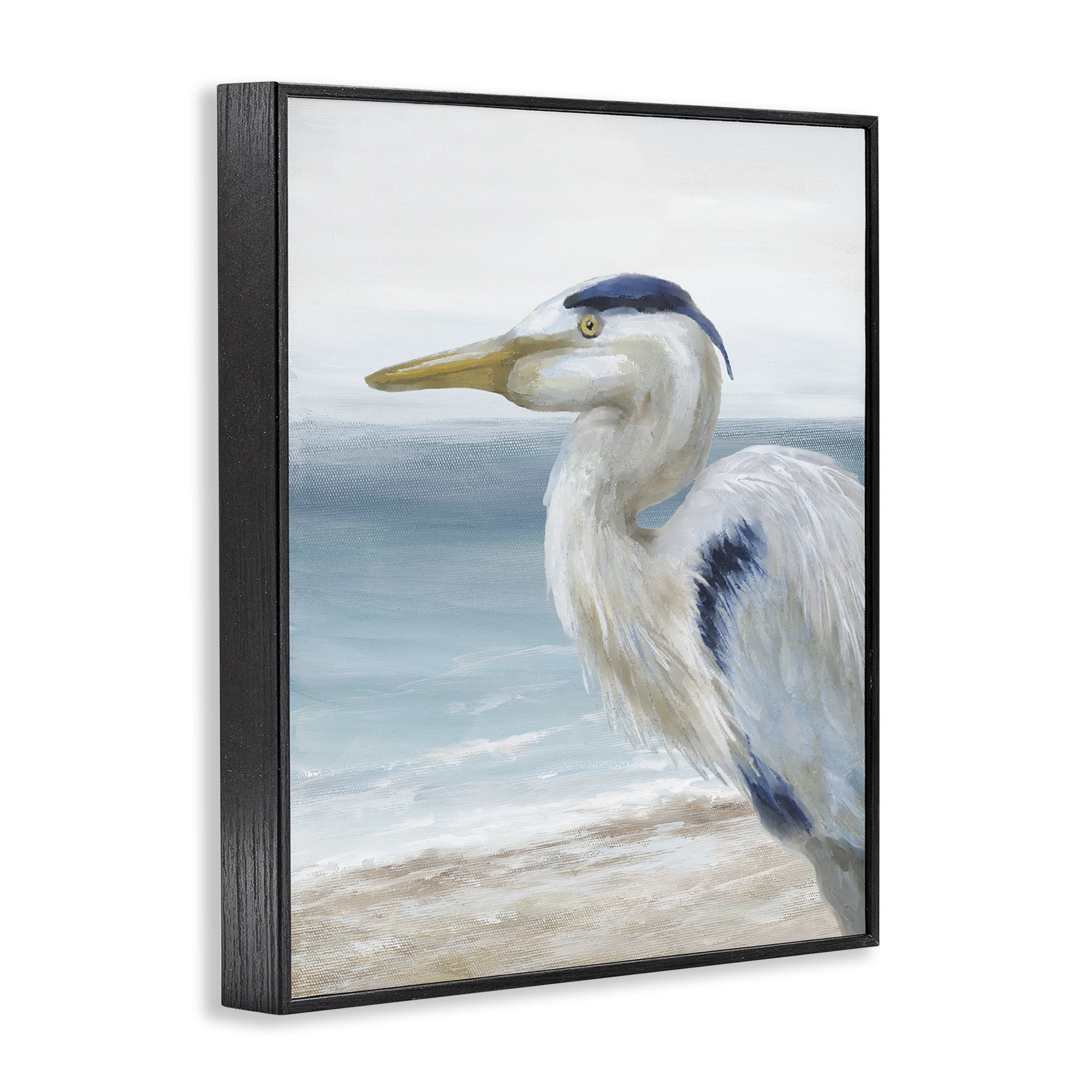Stupell Industries Left Gazing Heron Black Framed Giclee Art, design by Nan