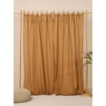 thumbnail image 2 of The Art Box Linen Curtains for Bedroom Living Room Tie Top Window Curtain Drapes, 2 Pack, Camel , 52w x 63l inch, 2 of 7