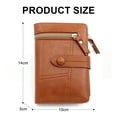 thumbnail image 2 of Small Wallet for Women Ladies PU Leather Card Holder Mini Compact Purse with Zipper Coin Pocket-coffee, 2 of 5