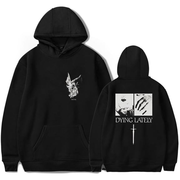iAmJakeHill Dying Lately Hoodie Men's Hip Hop Printing Pullover Hooded Sweatshirts