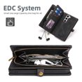 thumbnail image 6 of Allytech Detachable Magnetic Wallet Case for Samsung Galaxy S24 with Wrist Strap, Large Capacity Luxury PU Leather Card Slots Zipper Cash Pocket Shockproof Protective Wallet Case - Black, 6 of 7