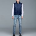 thumbnail image 5 of fvwitlyh Denim Vest Men's Diamond Quilted Nylon Vest Navy Medium, 5 of 5