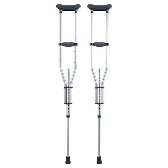 Adjustable Underarm Crutches - 13-Level Height Adjustment Walking Crutches for Adults