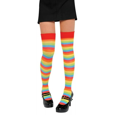 Rainbow Striped Knee Highs Adult Costume