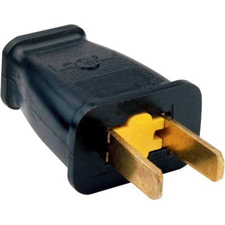 Legrand SA440BKCC10 Residential Non Polarized Plug 15-Amp 125-volt Straight Blade, Black (1 Count)