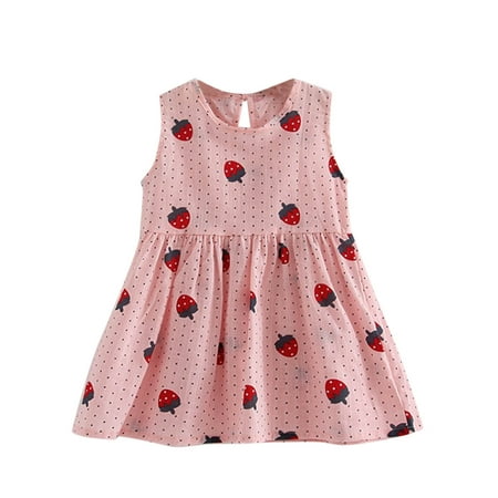 

wofedyo flower girl dress Dress Strawberry Sundress Girls Sleeveless Kids Princess Children Summer Casual Girls Dress&Skirt girls dresses size 10-12