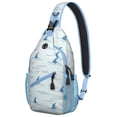 thumbnail image 1 of Great White Shark Nautical Cartoon Pattern Lightweight Travel Sling Backpack Durable Multipurpose Crossbody Bag for Tropical Travel Hiking and Beach Activities, 1 of 6