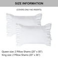 thumbnail image 5 of BednLinens Set of 2 White 20"X26" Microfiber Ruffle Pillow Shams Vintage Victorian Pillowcases, 5 of 7