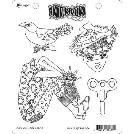 UPC: 0789541064657 | Dyan Reaveley s Dylusions Cling Stamp Collections 8.5 X7 -Clockwork