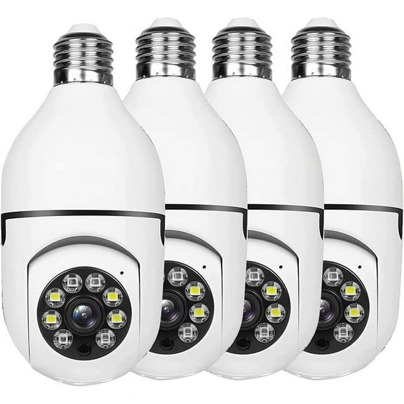 4 Pack Light Bulb Security Camera Outdoor,2.4G Wifi Socket Camera,Security Outdoor