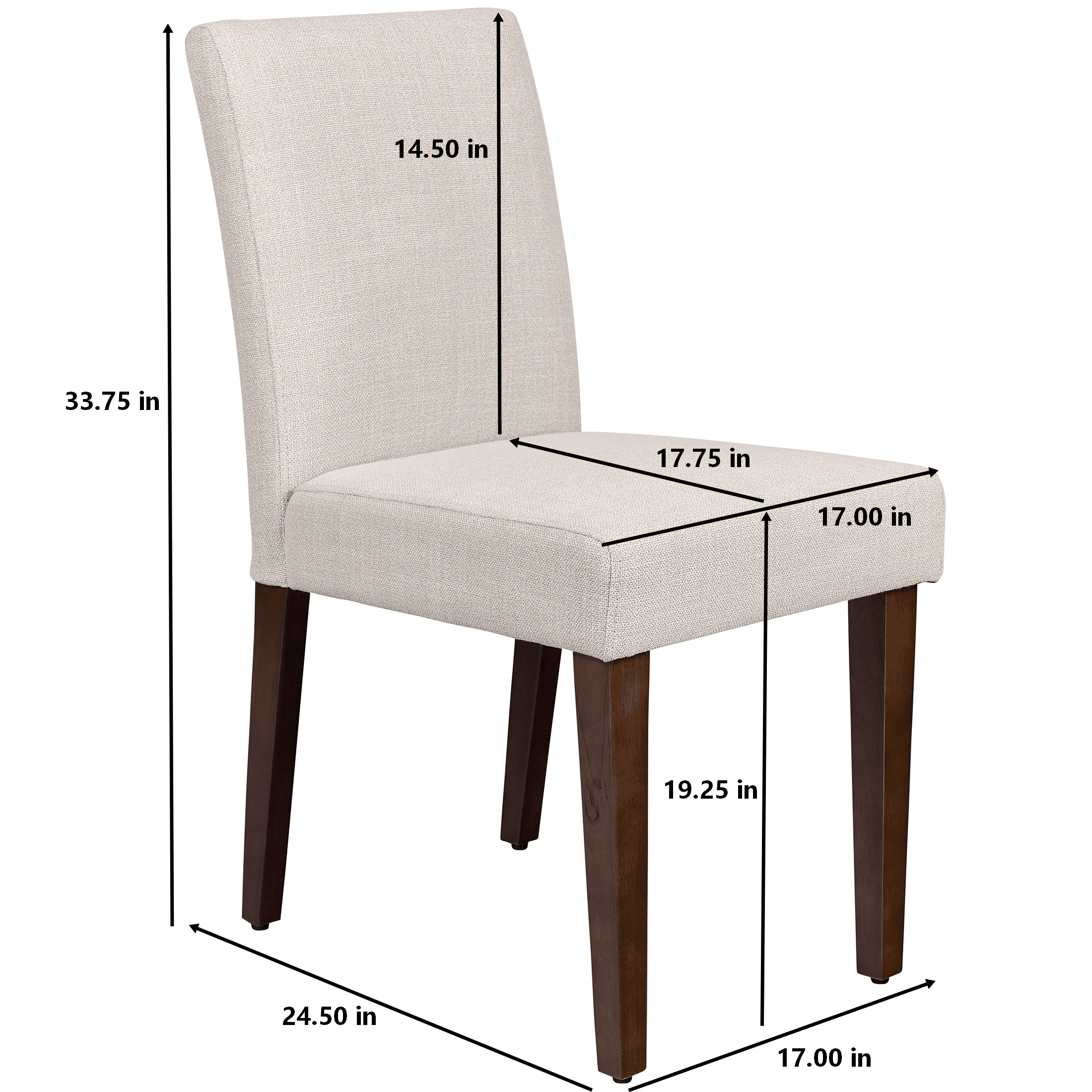 Better Homes & Gardens Canton Parsons Chair Set, Walnut, White, 2 Pack