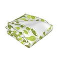 thumbnail image 5 of LNWH Super Soft Flannel Bed Blanket, Cozy Fluffy Warm All Seasons Green Leaf Texture Pattern Throw Blankets for Sofa Bedding, 60"x50", 5 of 8