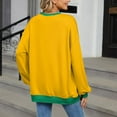 thumbnail image 5 of Blouses for Women Business Casual Fall Relaxed Fit Crew Neck Long Sleeve Cap One Shoulder Colorblock Leisure Cotton Sweatshirts Sweatshirt(Yellow,XXL), 5 of 8