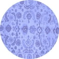 thumbnail image 1 of Ahgly Company Indoor Round Oriental Blue Traditional Area Rugs, 6' Round, 1 of 4