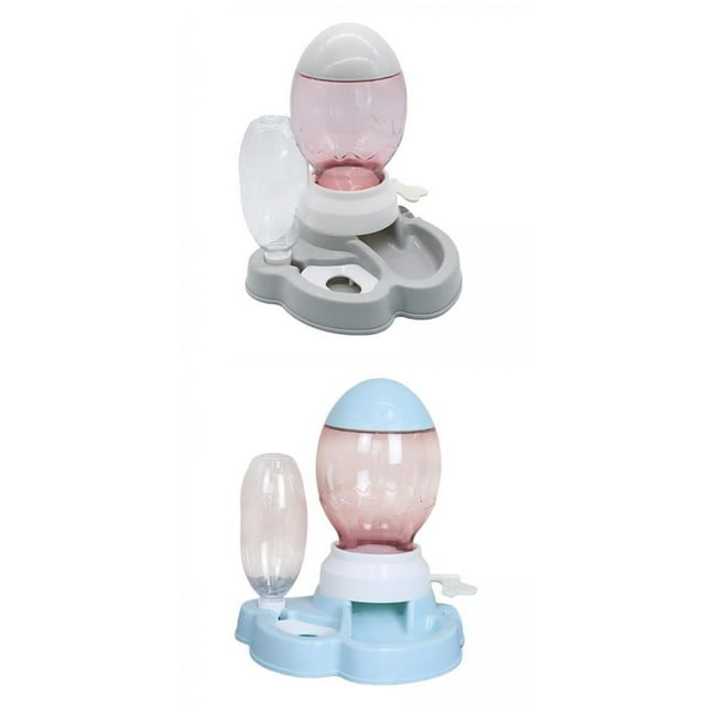 Comedero Automático para 2 Piezas 2 en un Dispensador de Comida de 2,2 Litros Bebedero de 600 Ml