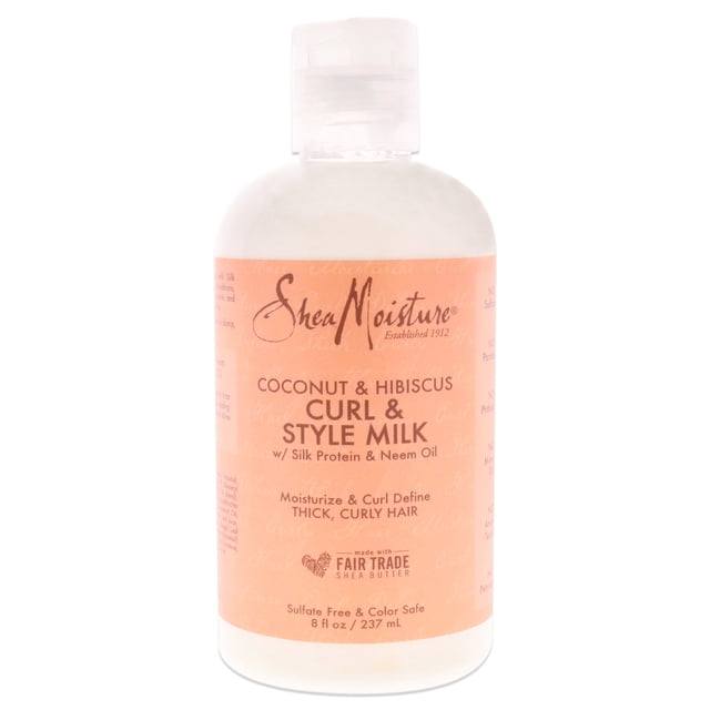 Kit de champú y acondicionador para dar brillo a los rizos con coco y hibisco de Shea Moisture para unisex: kit de 2 piezas: crema de 8 oz y champú de 13 oz