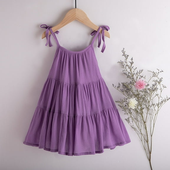 Gubotare Dresses For Teens Girl Sleeveless Embroidery Princess Pageant Dresses Kids Prom Ball Gown,Purple 2-3 Years
