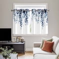 thumbnail image 4 of Blue Eucalyptus Kitchen Curtains Window Panels, Weeping Botanical Leaf Watercolor Insulated Window Treatment Curtain, Grommet Curtains for Bedroom/Living Room/Bathroom, 2 Piece 52"Wx45"L, 4 of 8