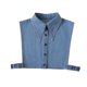 thumbnail image 3 of Cuello falso desmontable elegante traje profesional mitad superior mitad camisa blusa Azul, 3 of 8