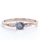 thumbnail image 1 of JeenMata Delicado Diseño Diamante de Sal y Pimienta de Talla Redonda de 0,6 Quilates con Moissanita; Anillo de Compromiso con 6 Piedras en Forma de Punta; Baño de Oro Rosa de 18 K sobre Plata, 1 of 6