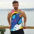 thumbnail image 6 of Logiee Abstract Color Splash Print Men's Workout Tank Top,Quick Dry Workout Tank Top,Gym Muscle Tee,Fitness Bodybuilding Sleeveless T Shirt-X-Large, 6 of 7
