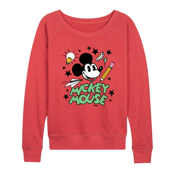 Disney - Mickey Mouse - School Doodles - Women's Lightweight French Terry Pullover