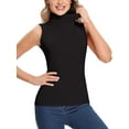 thumbnail image 2 of MANIFIQUE 2 Packs Women Sleeveless Mock Turtleneck Tank Tops Slim Fit Stretchy Layer Tee Shirts, 2 of 6