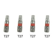 4Pcs 25Mm Magnetic Torx Screwdriver Bits Set Electric Screwdriver Head T6/T8/T9/T10/T15/T20/T25/T27/T30/T35/T40 Screw Driver Bit