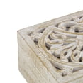 thumbnail image 5 of DecMode Floral Handmade White Mango Wood Decorative Box with Hinged Lid, 3 Count, 5 of 10
