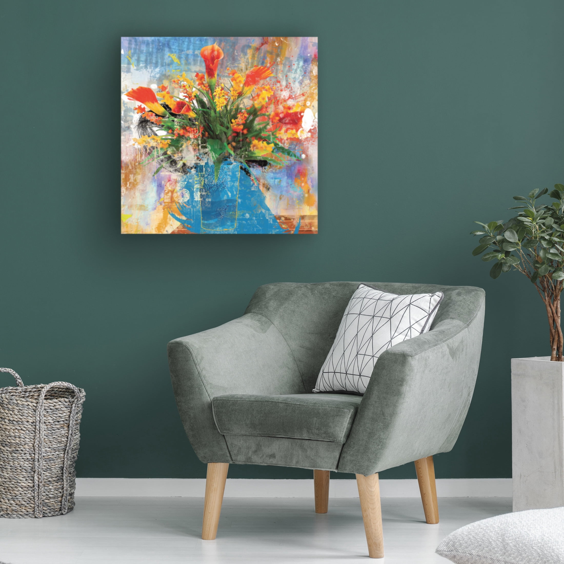 Canvas Wall Art - Porter Hastings 'Urban Bouquet 9' Wall Art for Living Room, Bedroom, or Office Décor by Trademark Fine Art - 35 x 35 Inches